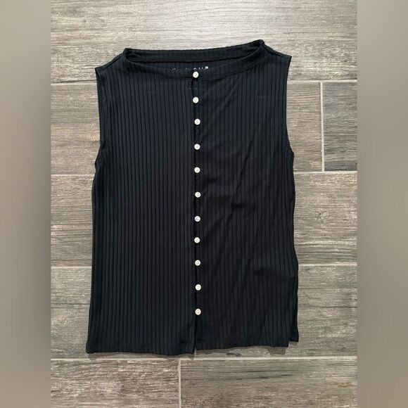Abercrombie Ribbed Sleeveless Button-Up Top (Size XS) - Picture 4 of 5